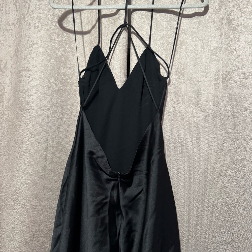 Zara Black Backless Satin Dress - Picture 4 of 7